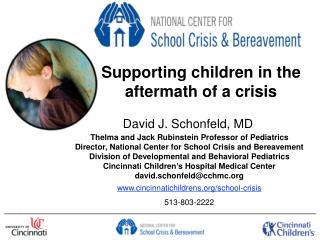 Supporting children in the aftermath of a crisis