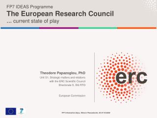 FP7 IDEAS Programme The European Research Council … current state of play