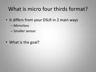 What is micro four thirds format?