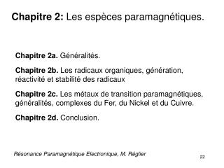 Résonance Paramagnétique Electronique, M. Réglier