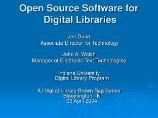 Open Source Software for