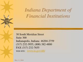 Indiana Department of Financial Institutions