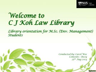 Welcome to C J Koh Law Library