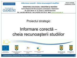 MINISTERUL EDUCAȚIEI, CERCETĂRII ȘI INOVĂRII CNRED