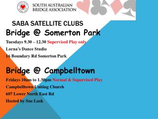 SABA Satellite clubs