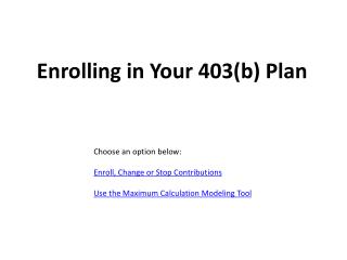Enrolling in Your 403(b) Plan