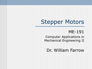 Stepper Motors