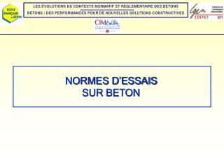 NORMES D’ESSAIS SUR BETON