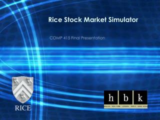 Rice Stock Market Simulator