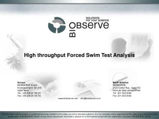 High throughput Forced Swim Test Analysis