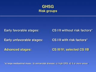 GHSG Risk groups