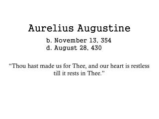 Aurelius Augustine