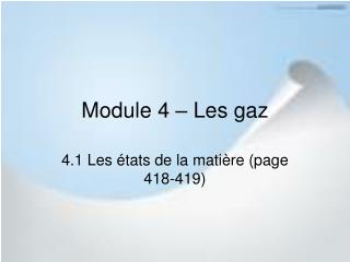 Module 4 – Les gaz