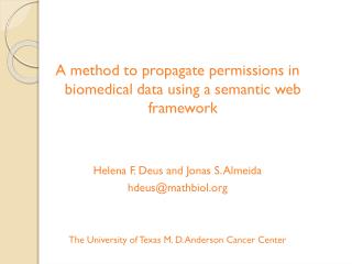 A method to propagate permissions in biomedical data using a semantic web framework