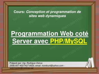 Programmation Web coté Server avec PHP/MySQL