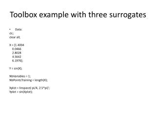 Toolbox example with three surrogates