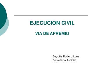 EJECUCION CIVIL VIA DE APREMIO
