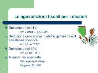 Le agevolazioni fiscali per i disabili