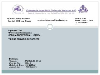 Ing. Carlos Tomas Mora Lara