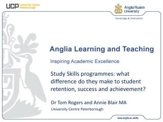 Dr Tom Rogers and Annie Blair MA University Centre Peterborough