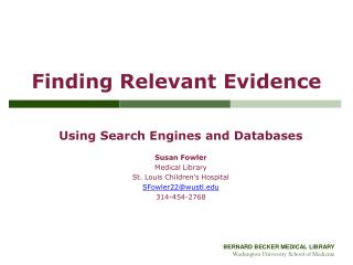 Finding Relevant Evidence