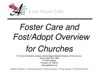 Foster Care and Fost/Adopt Overview for Churches