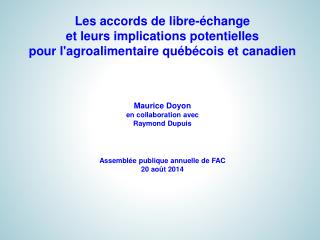 Les accords de libre-échange et leurs implications potentielles