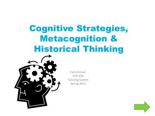 Cognitive Strategies, Metacognition &amp; Historical Thinking