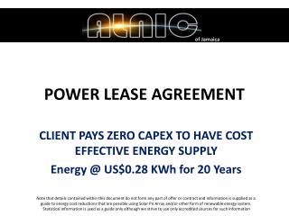 POWER LEASE AGREEMENT