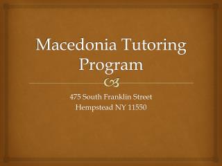 Macedonia Tutoring Program