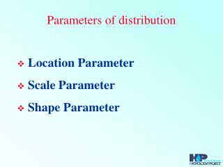 Parameters of distribution
