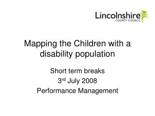 Mapping the Children with a disability population