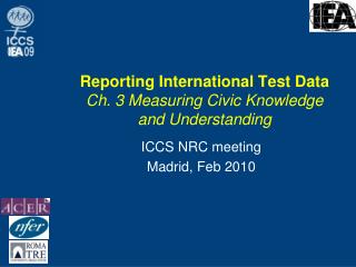 Reporting International Test Data Ch. 3 Measuring Civic Knowledge and Understanding
