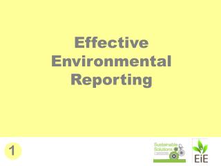 Effective Environmental Reporting