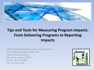 Tips and Tools for Measuring Program Impacts: From Delivering Programs to Reporting Impacts