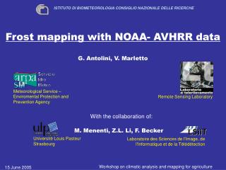 Frost mapping with NOAA- AVHRR data G. Antolini, V. Marletto