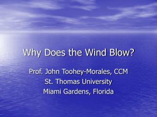 Why Does the Wind Blow?