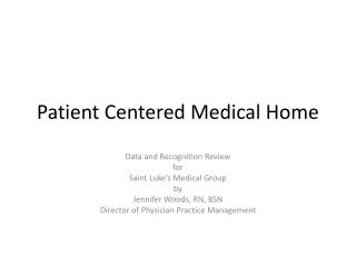 Patient Centered Medical Home