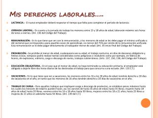 Mis derechos laborales…..