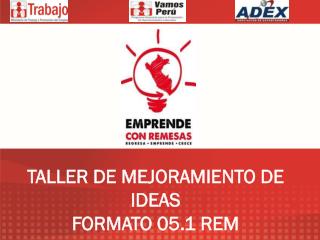 TALLER DE MEJORAMIENTO DE IDEAS FORMATO 05.1 REM