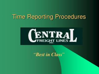 Time Reporting Procedures