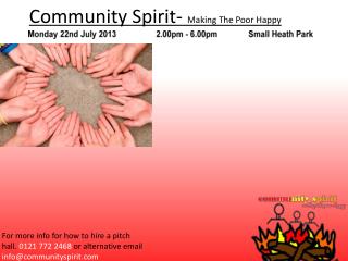 Community Spirit- Making The Poor Happy