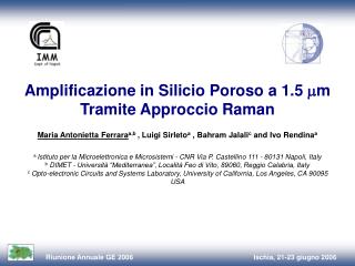 Amplificazione in Silicio Poroso a 1.5  m Tramite Approccio Raman