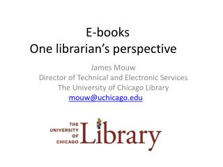 E-books One librarian’s perspective