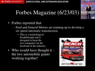 Forbes Magazine (6/23/03)