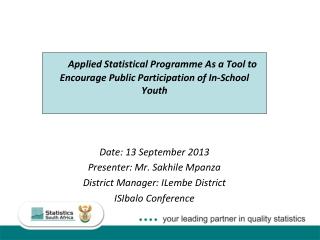 Applied Statistical Programme As a Tool to Encourage Public Participation of In-School Youth