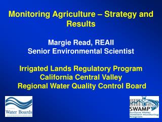 Monitoring Agriculture – Strategy and Results