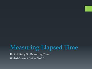 Measuring Elapsed Time