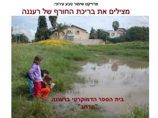 פרוייקט שימור טבע עירוני: מצילים את בריכת החורף של רעננה