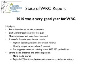 State of WRC Report